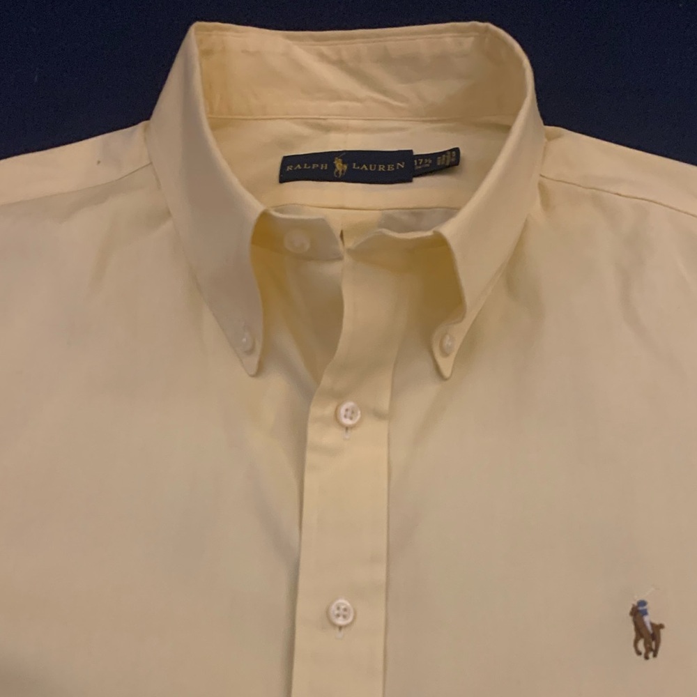 RALPH LAUREN All Cotton Pale Yellow Shirt